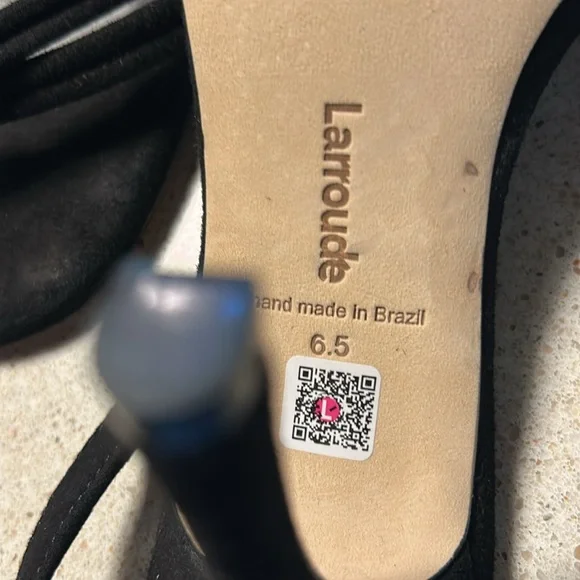 Larroude Annie Sandal in Black Suede - Picture 9 of 9